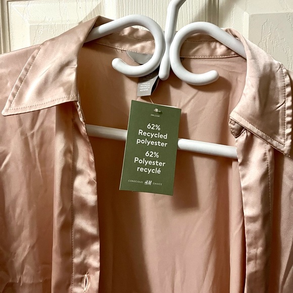 H&M V-Neck Blouse NWT M Light Pink - Picture 5 of 11